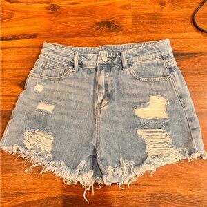 Distressed Denim Female Kid Shorts, size 11/12ys, Shein